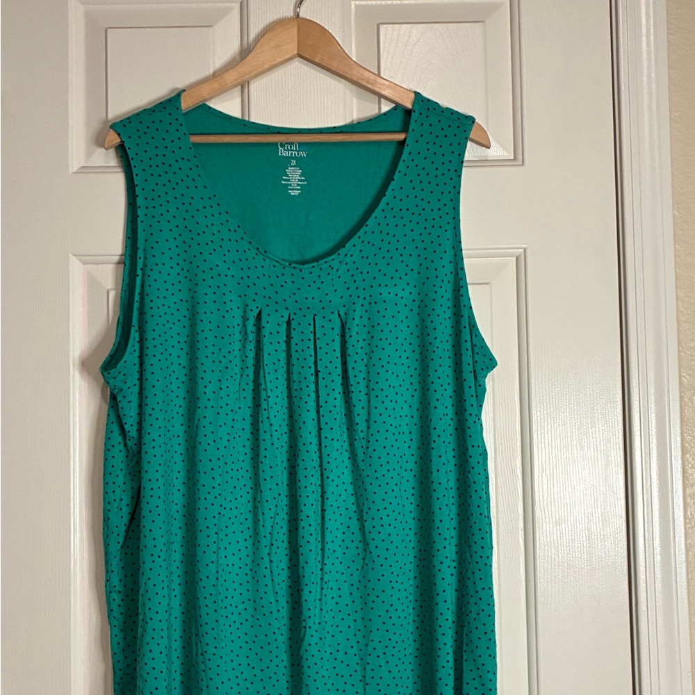 2x Croft & Barrow Teal Polka Dot Top